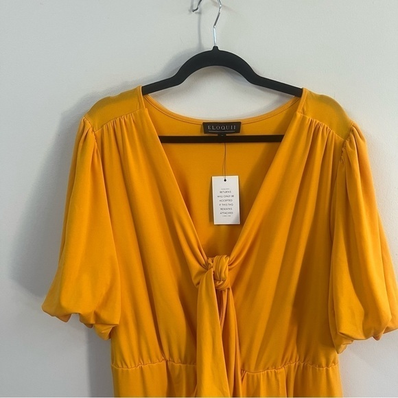 *NEW* Eloquii Tie Front Tulip Hem Dress - Picture 3 of 12